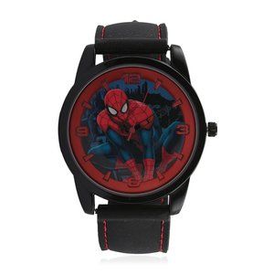 Spiderman Quartz Movement Watch with Black Strap